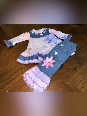 NWOT Toddler Girls Indigo Art wear 2 Pc Outfit size 3T